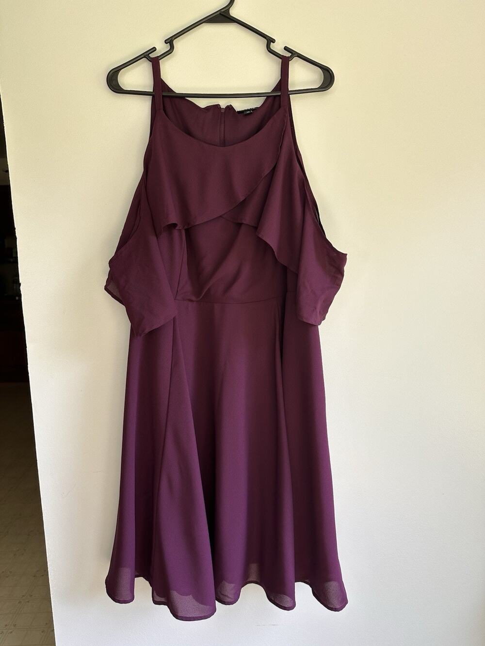 Torrid Woman’s Size 18 Purple Chiffon Off Shoulder Skater Dress Flowy Fairy
